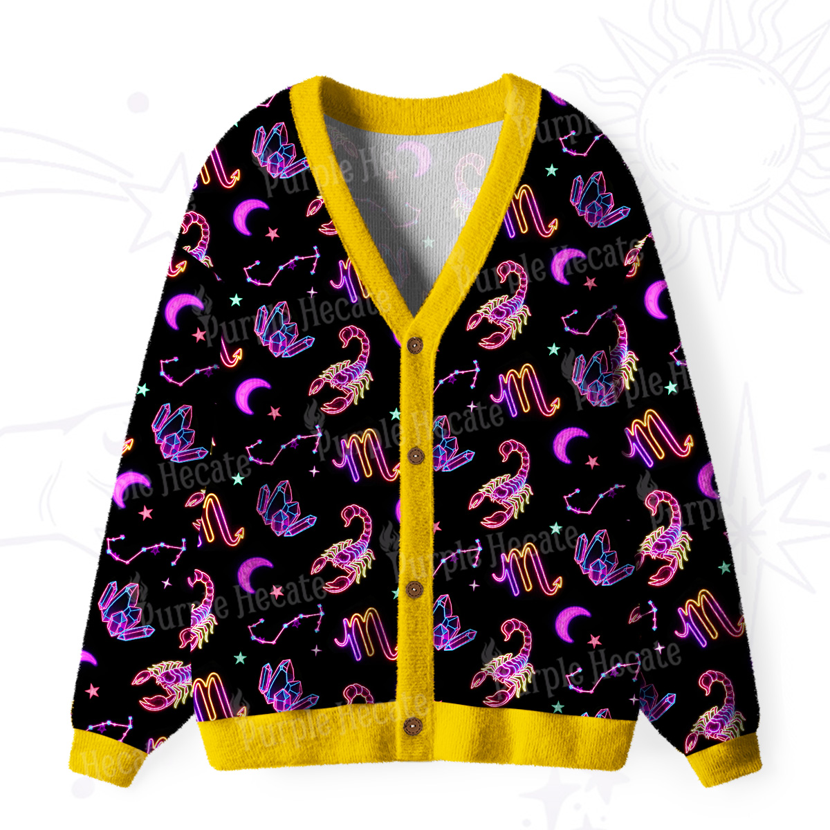 [Copy]Purplehecate Scorpio Spirit Zodiac Ugly Cardigan Sweaters