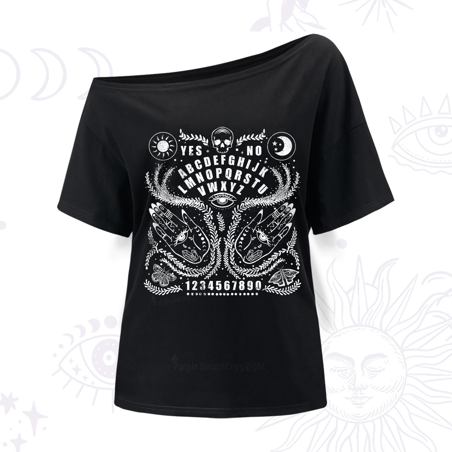 Purplehecate Ouija Spirit Board One-Shoulder T-Shirt
