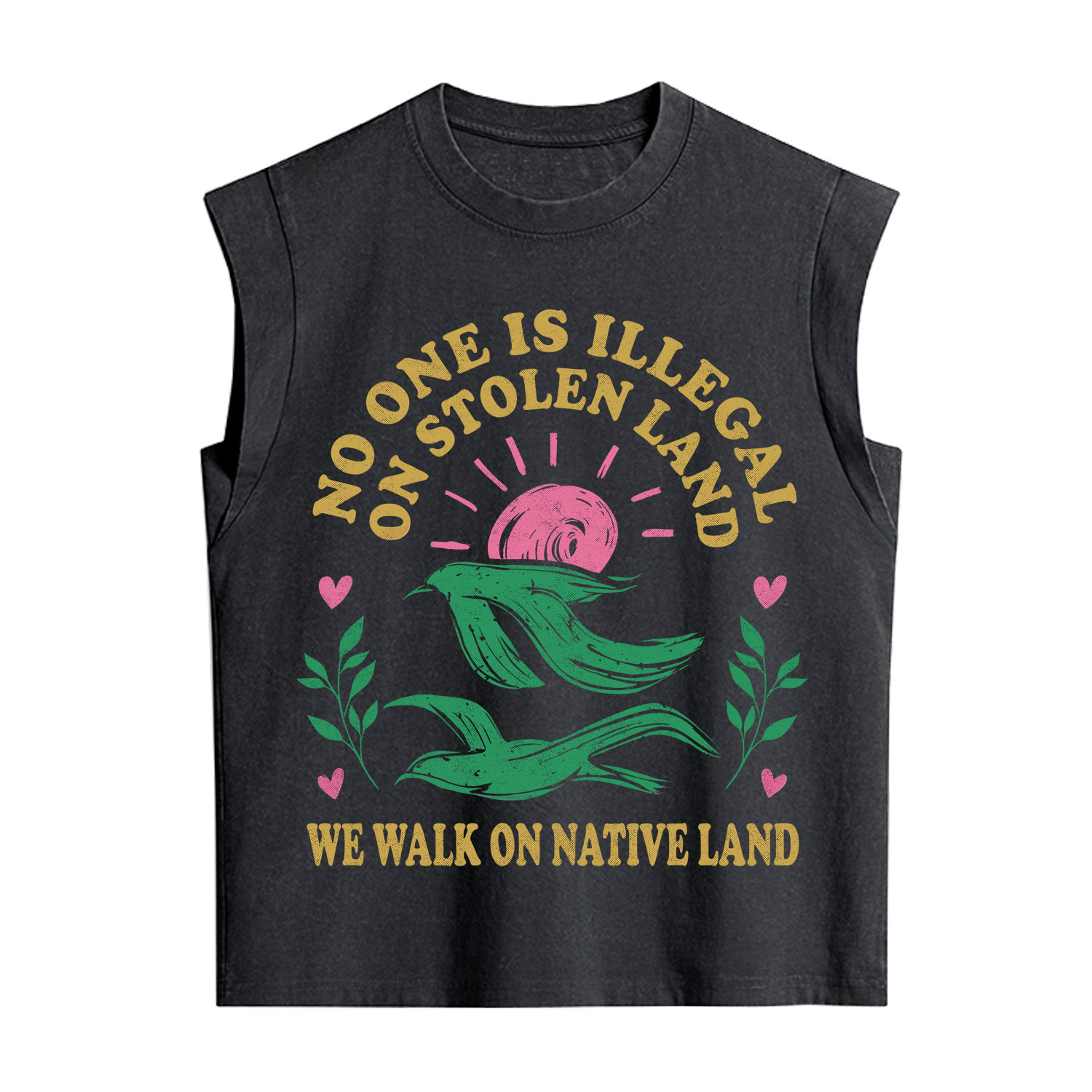 Purplehecate No One is Illegal on Stolen Land Vintage Washed Tank