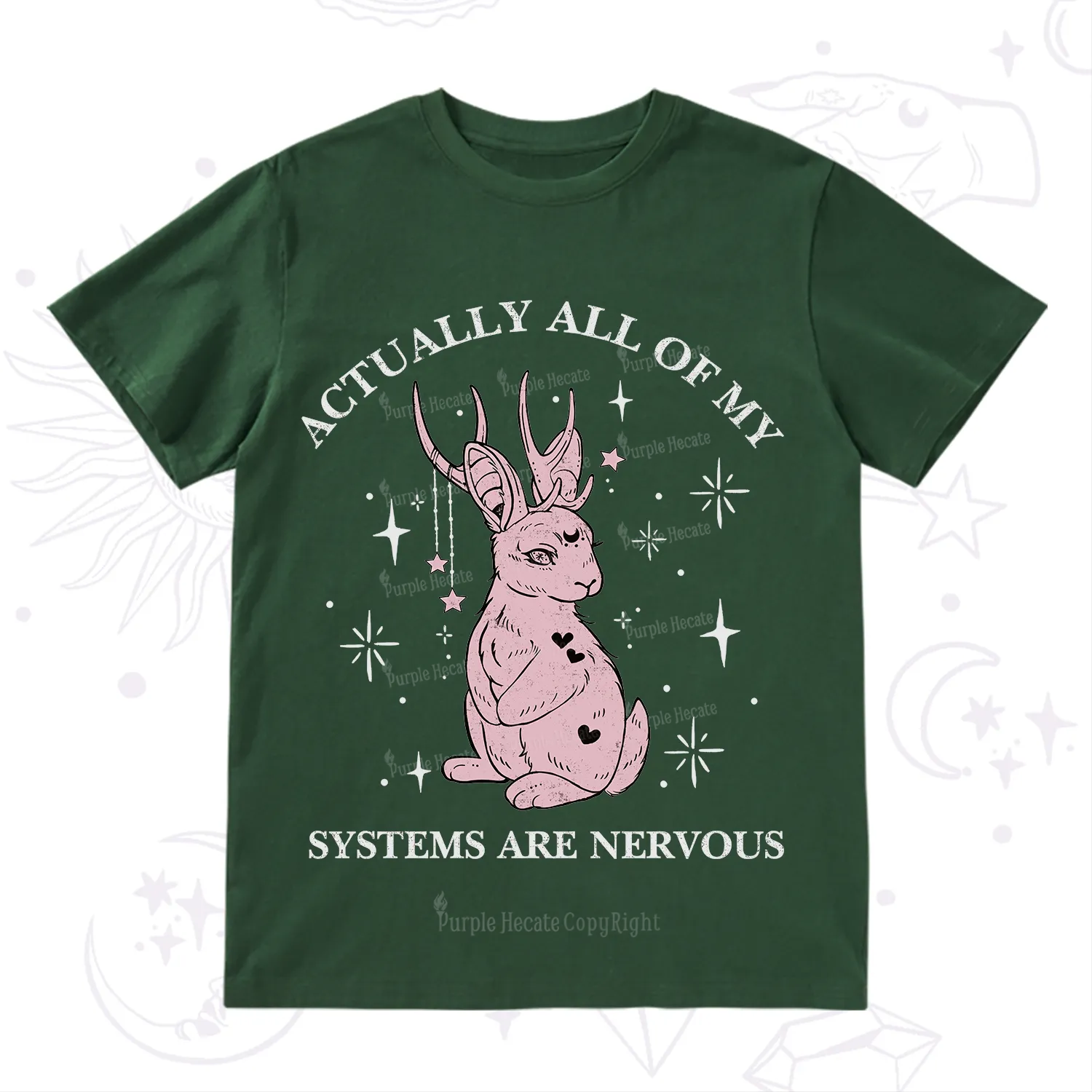 Purplehecate Actually All Of My Systems Are Nervous T-Shirt
