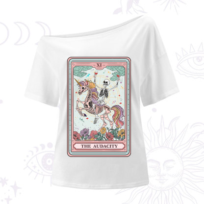 Purplehecate The Funny Skeleton Audacity Tarot One Shoulder T-Shirt