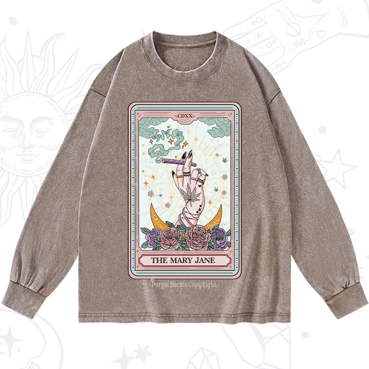 Purplehecate The Mary Jane Tarot Washed Long Sleeve Shirt