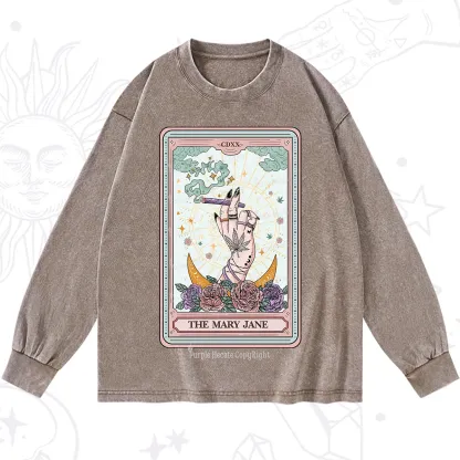 Purplehecate The Mary Jane Tarot Washed Long Sleeve Shirt