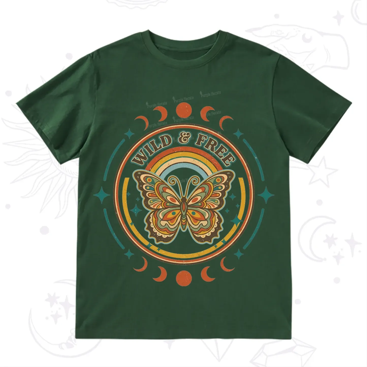 Purplehecate Wild?And?Free?Butterfly T-Shirt