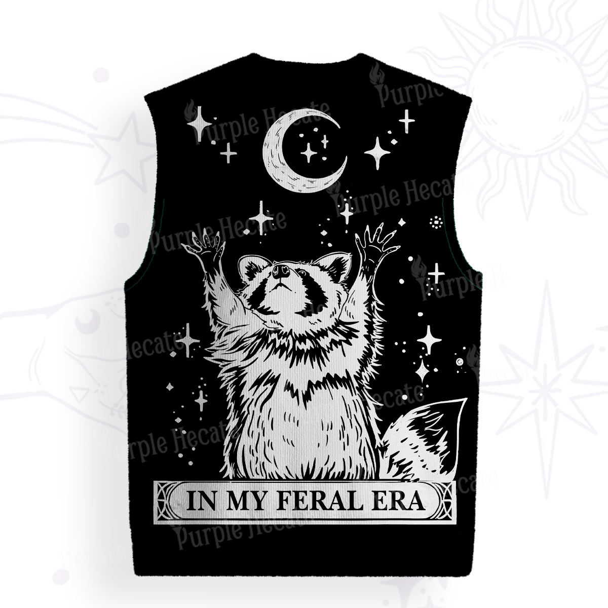 Purplehecate In My Feral Era Raccoon Ugly Sweater Vest