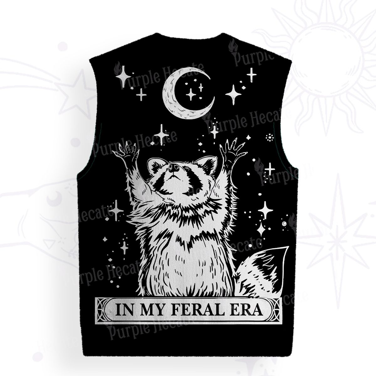 Purplehecate In My Feral Era Raccoon Ugly Sweater Vest