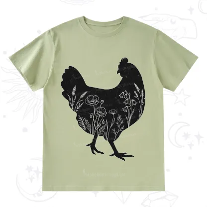 Purplehecate Floral Chicken T-Shirt
