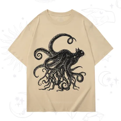 Purplehecate Black Cat with Octopus Tentacles T-Shirt