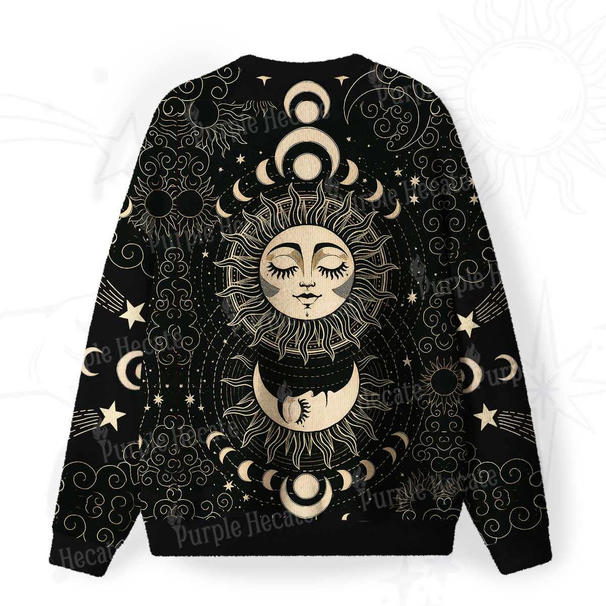 Purplehecate Lunar Eclipse Fuzzy Ugly Christmas Sweatshirt