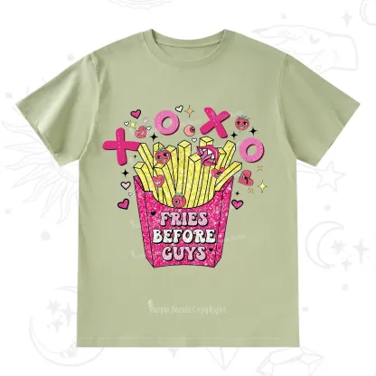 Purplehecate Fries Before Guys Valentine T-Shirt