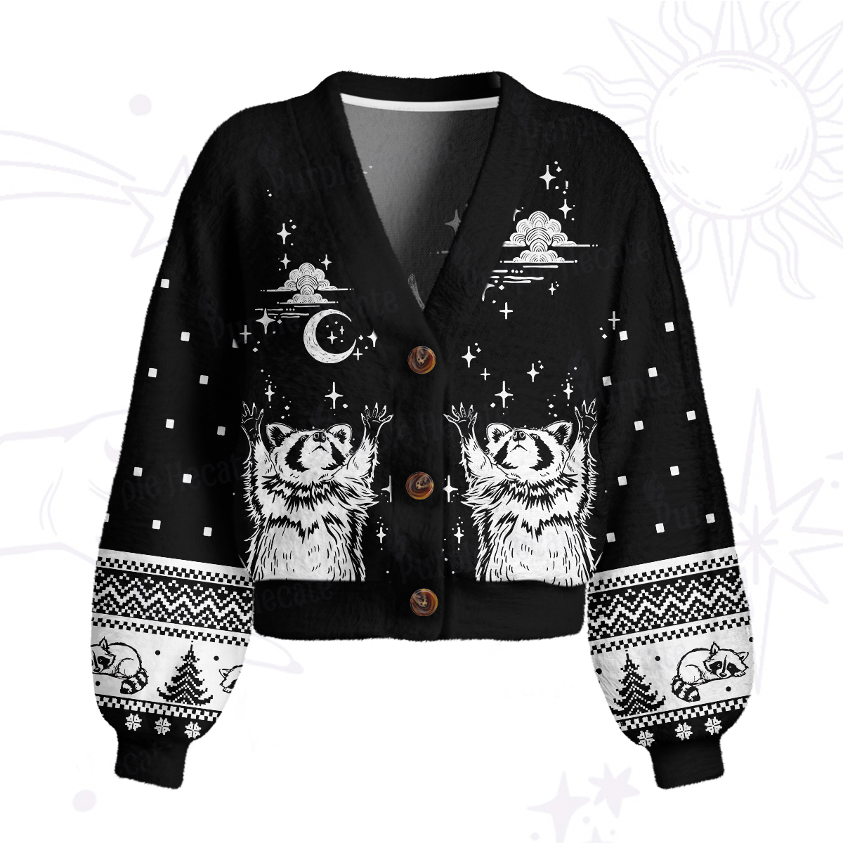 Purplehecate In My Feral Era Raccoon Cardigan Sweaters