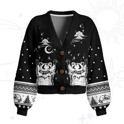 Purplehecate In My Feral Era Raccoon Cardigan Sweaters
