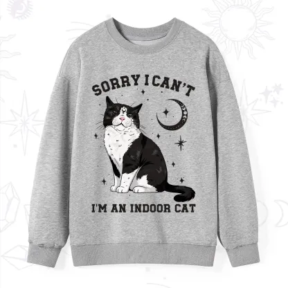 Purplehecate Sorry I Can't Go I'm an Indoor Cat Sweatshirt