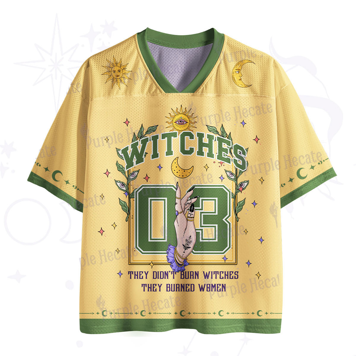 Purplehecate They Didn't Burn Witches They Burned Women Mesh Jersey