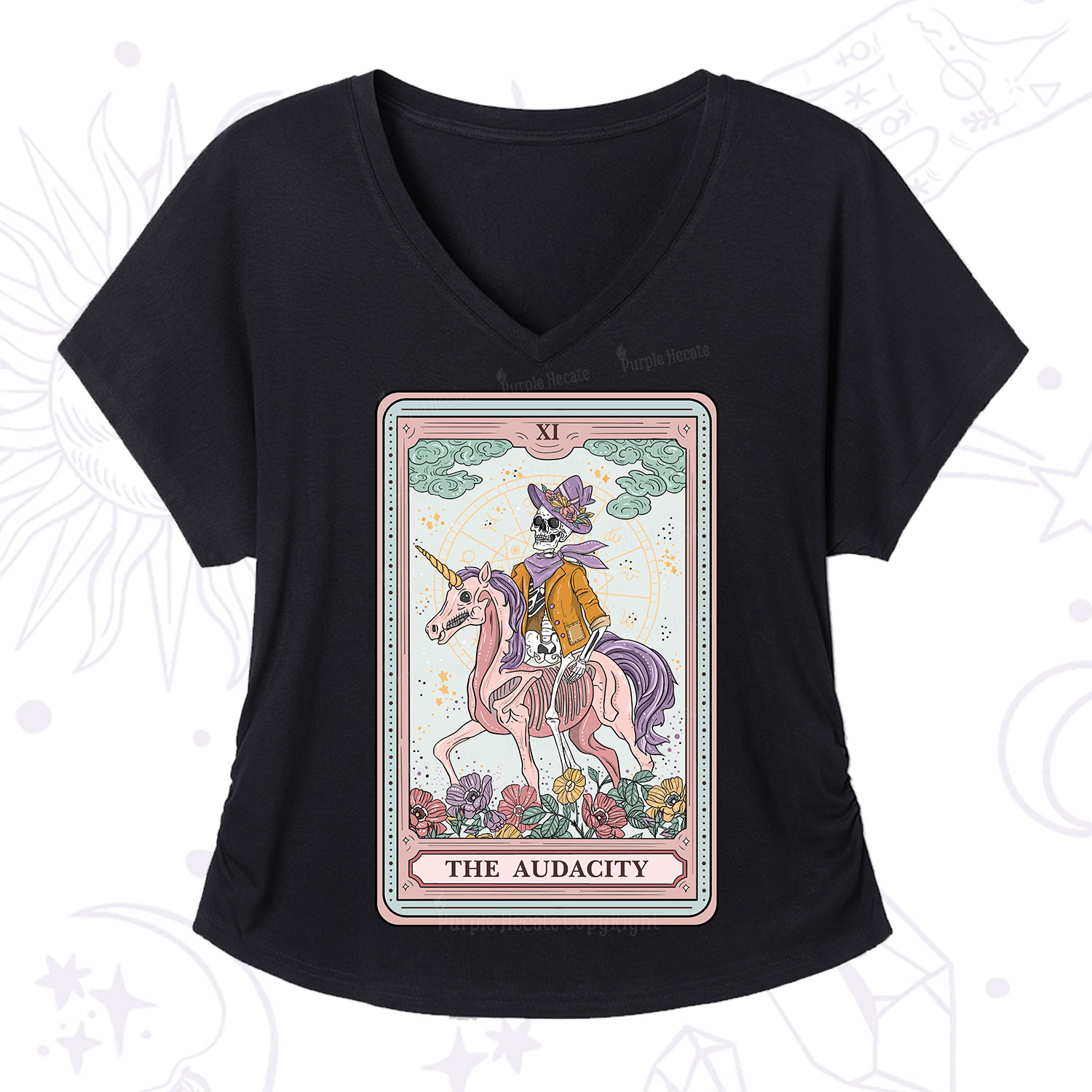 Purplehecate The Audacity Tarot Card V-Neck T-Shirt