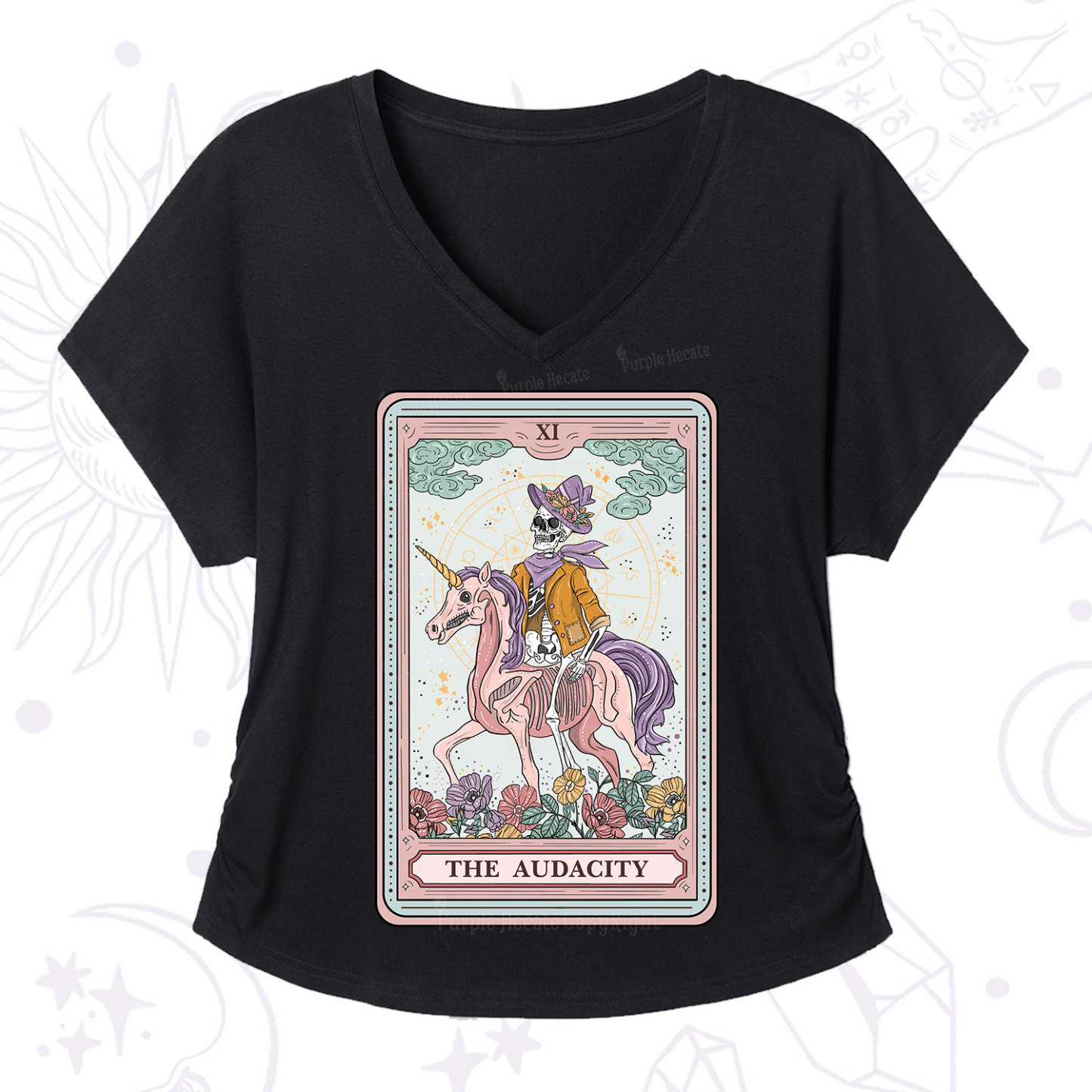 Purplehecate The Audacity Tarot Card V-Neck T-Shirt