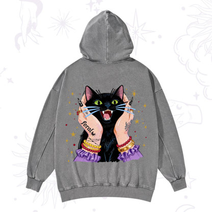 Purplehecate Feral Cat Magic Washed Hoodie