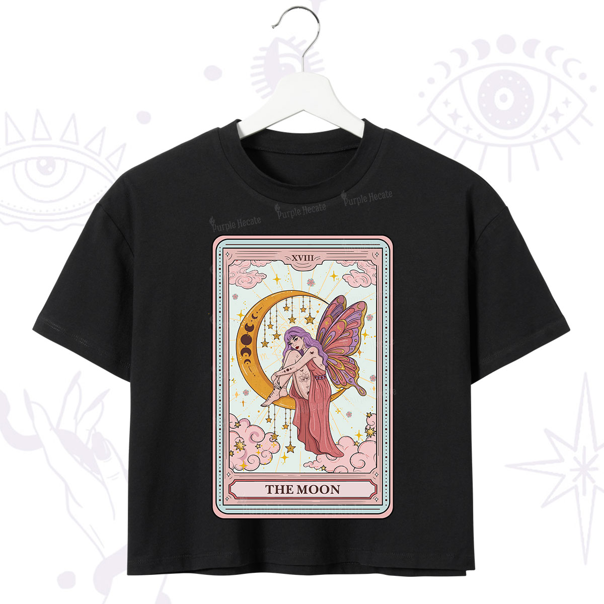 Purplehecate The Moon Tarot Crop T-Shirt