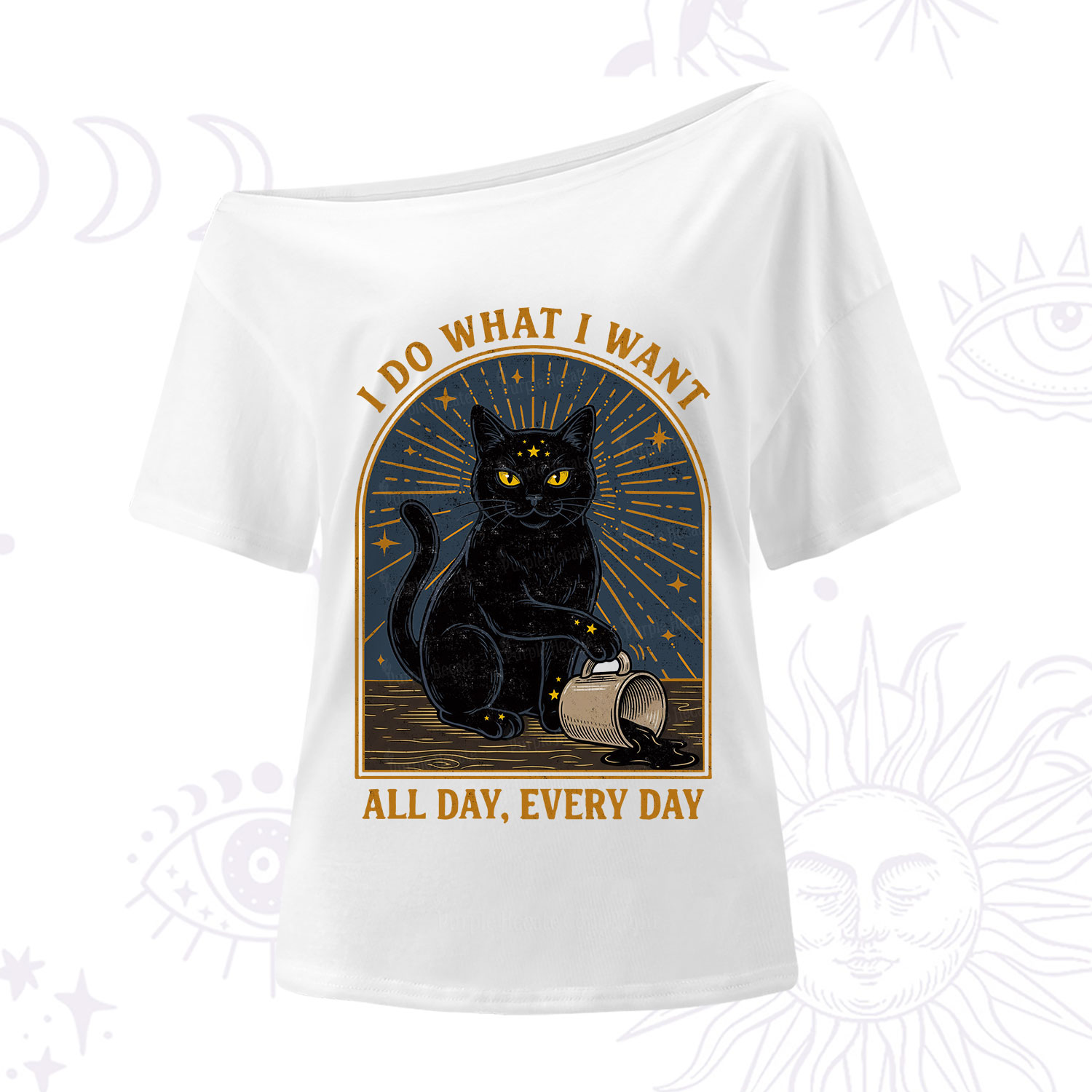 Purplehecate I Do What I What All Day One Shoulder T-Shirt