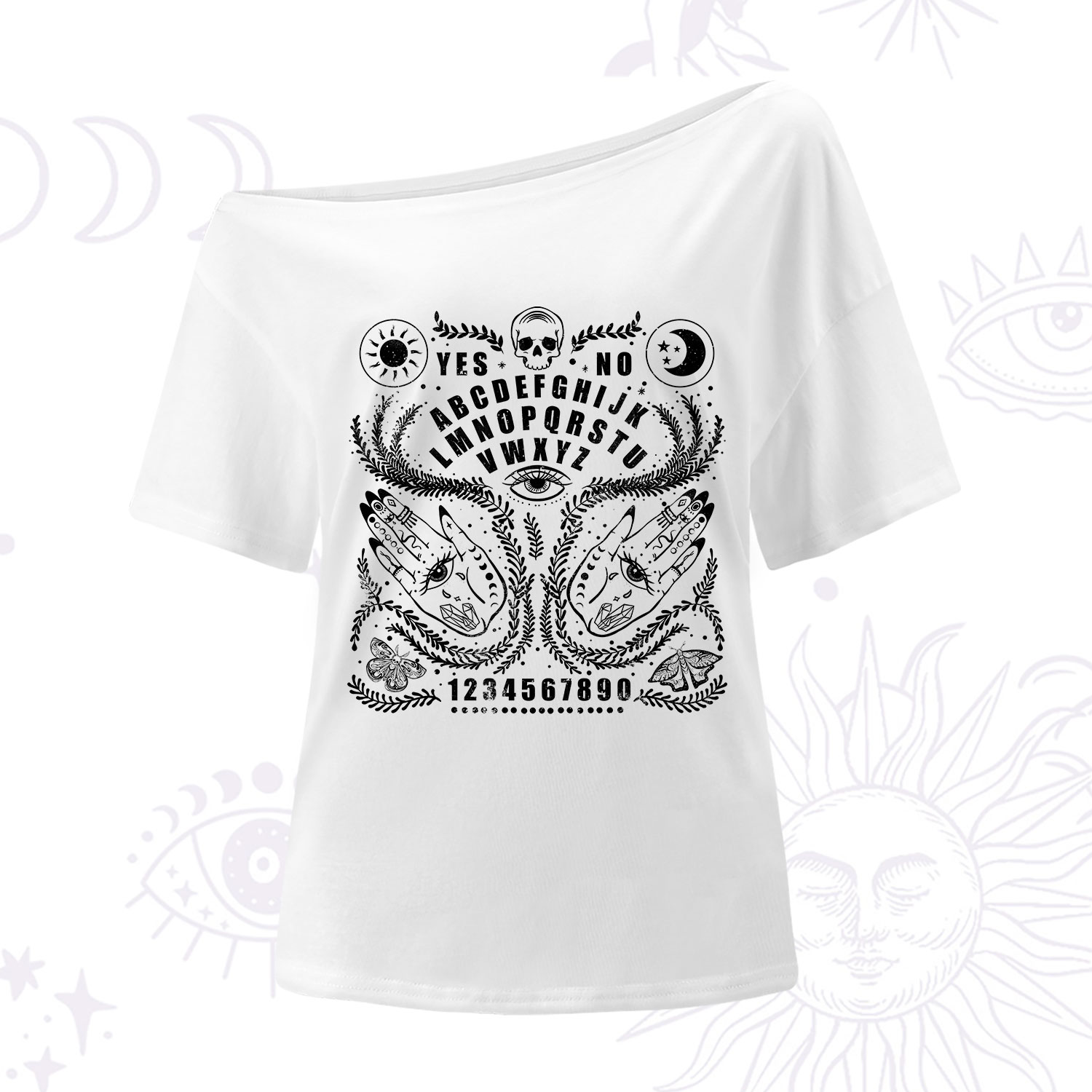 Purplehecate Ouija Spirit Board One-Shoulder T-Shirt