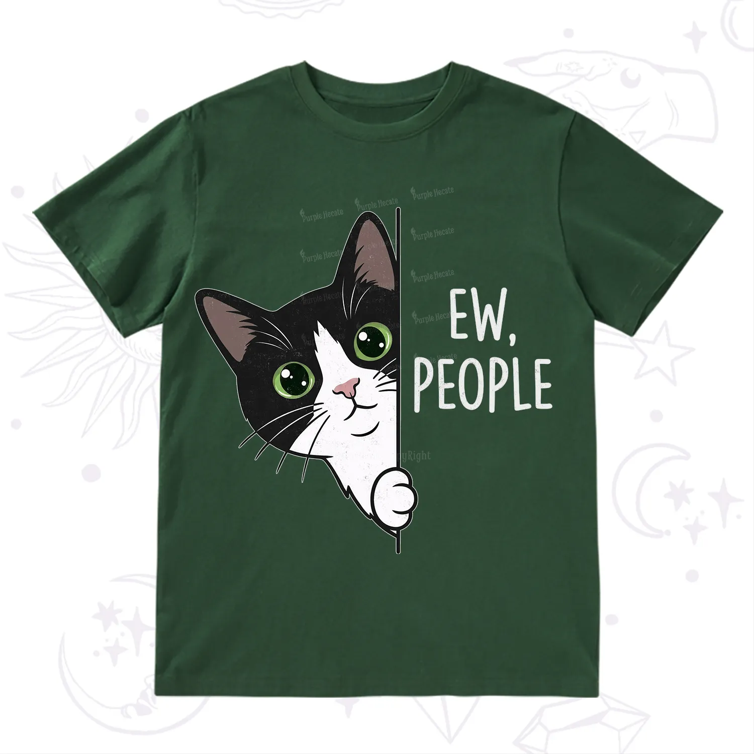 Purplehecate Funny Cat Ew People T-Shirt