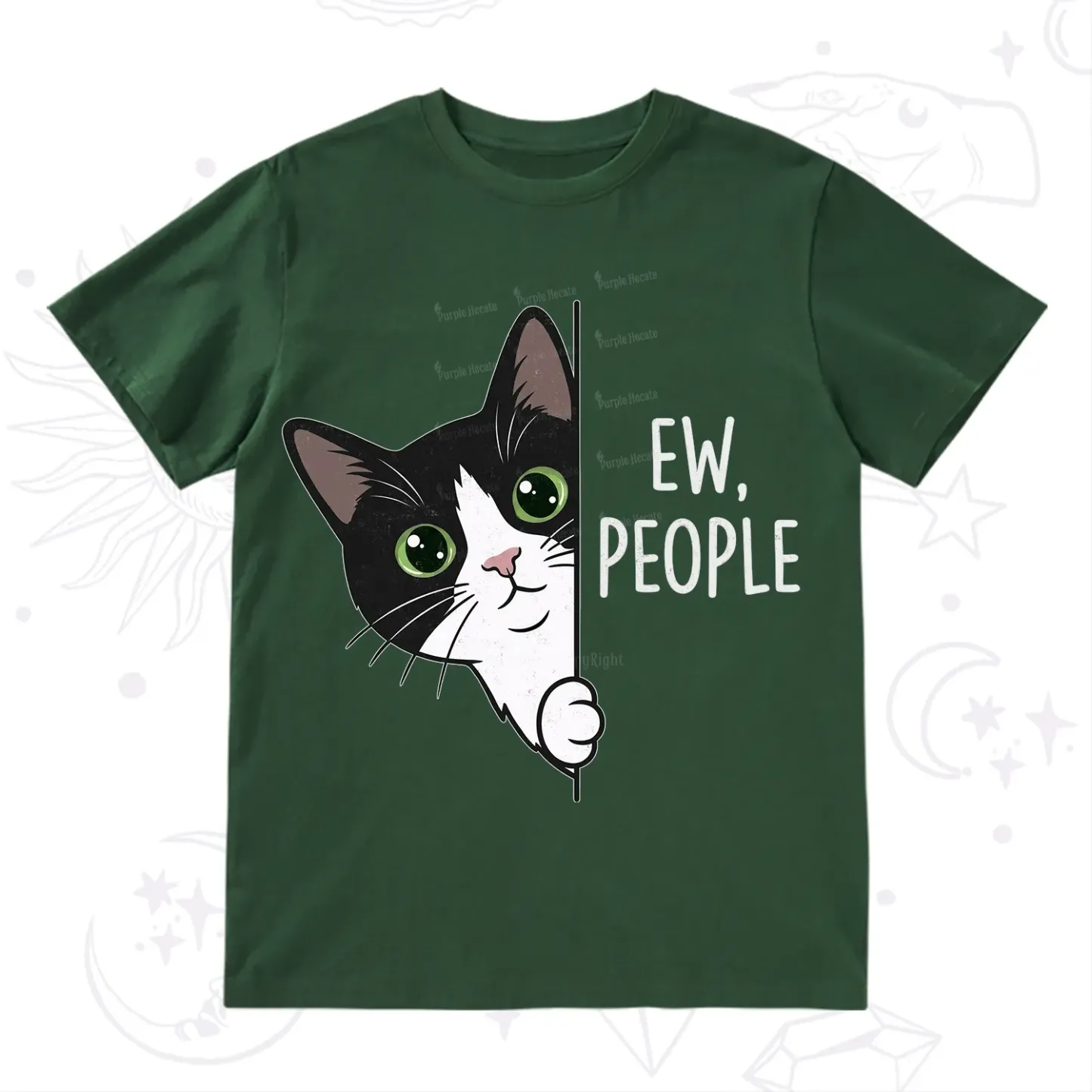 Purplehecate Funny Cat Ew People T-Shirt