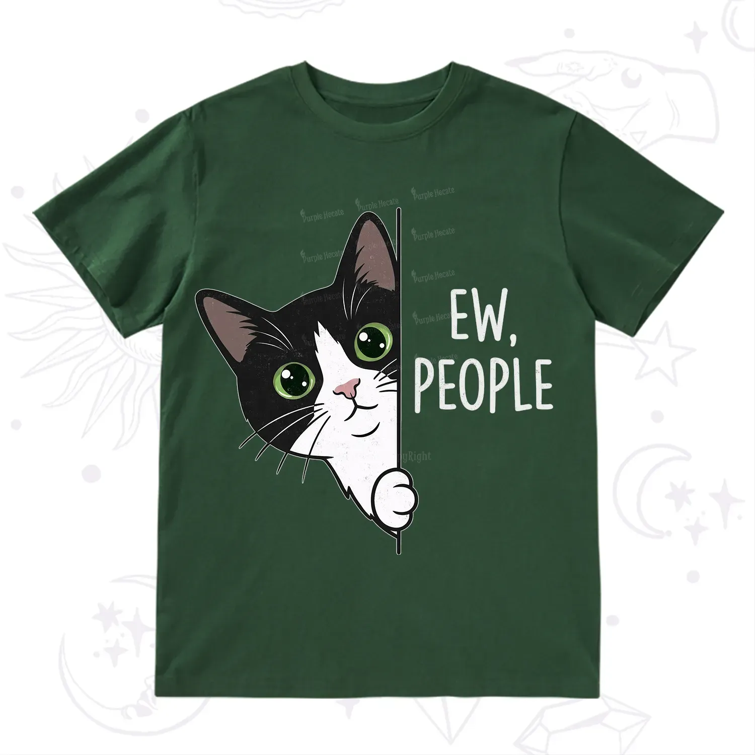 Purplehecate Funny Cat Ew People T-Shirt