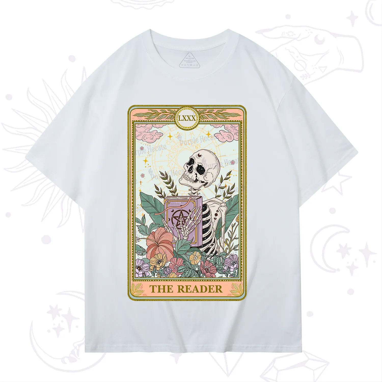 Purplehecate The Reader Occult Tarot Skeleton T-Shirt