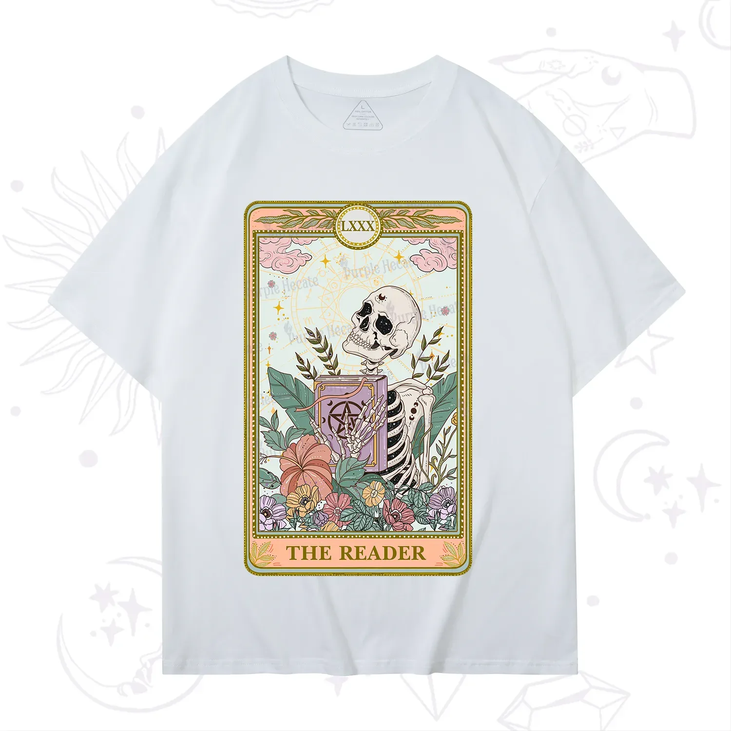 Purplehecate The Reader Occult Tarot Skeleton T-Shirt