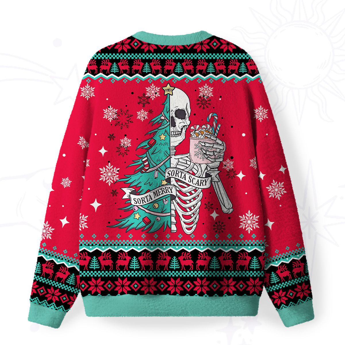 Purplehecate Sorta Merry Sorta Scary Christmas Fuzzy Ugly Christmas Sweatshirt