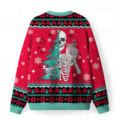 Purplehecate Sorta Merry Sorta Scary Christmas Fuzzy Ugly Christmas Sweatshirt