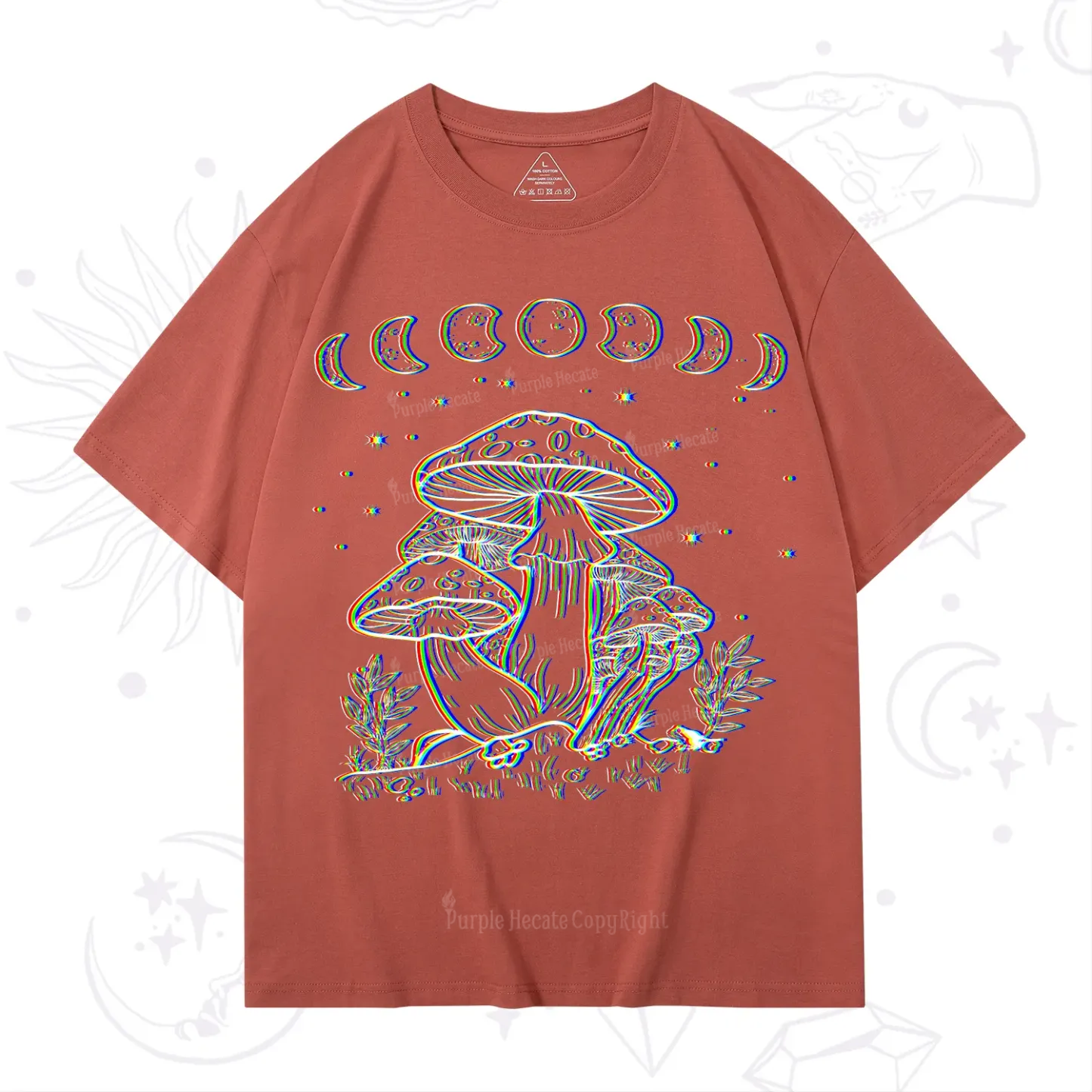 Purplehecate Mushroom and Moon T-Shirt