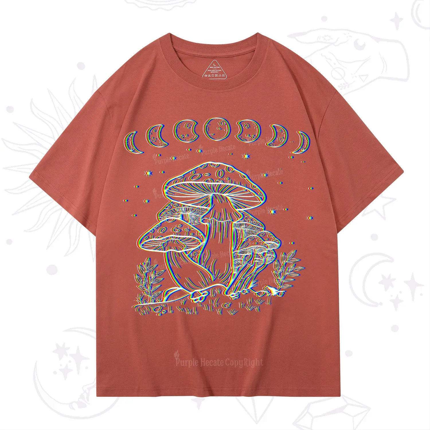 Purplehecate Mushroom and Moon T-Shirt