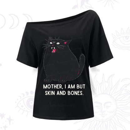 Purplehecate Mom I Am But Skin And Bones One Shoulder T-Shirt