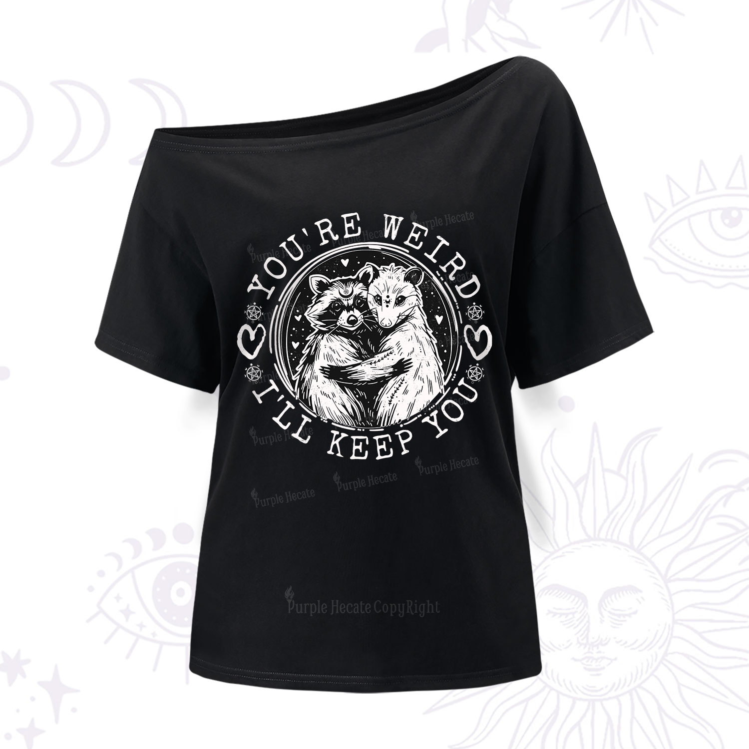 Purplehecate You're Weird I'll Keep You Opossom One Shoulder T-Shirt