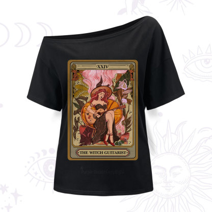 Purplehecate The Witch Guitarist Tarot One Shoulder T-Shirt