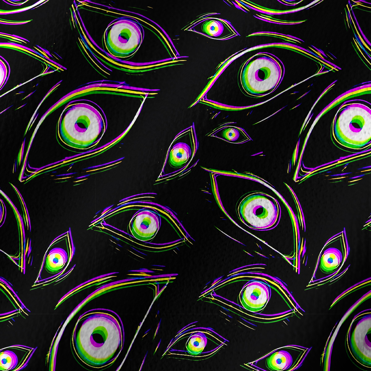 Purplehecate Glitch Vision Off Shoulder Long Sleeve Knit Top