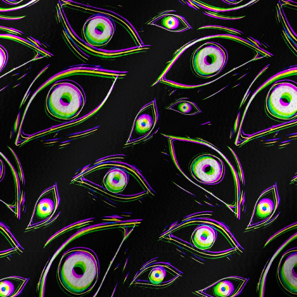 Purplehecate Glitch Vision Off Shoulder Long Sleeve Knit Top