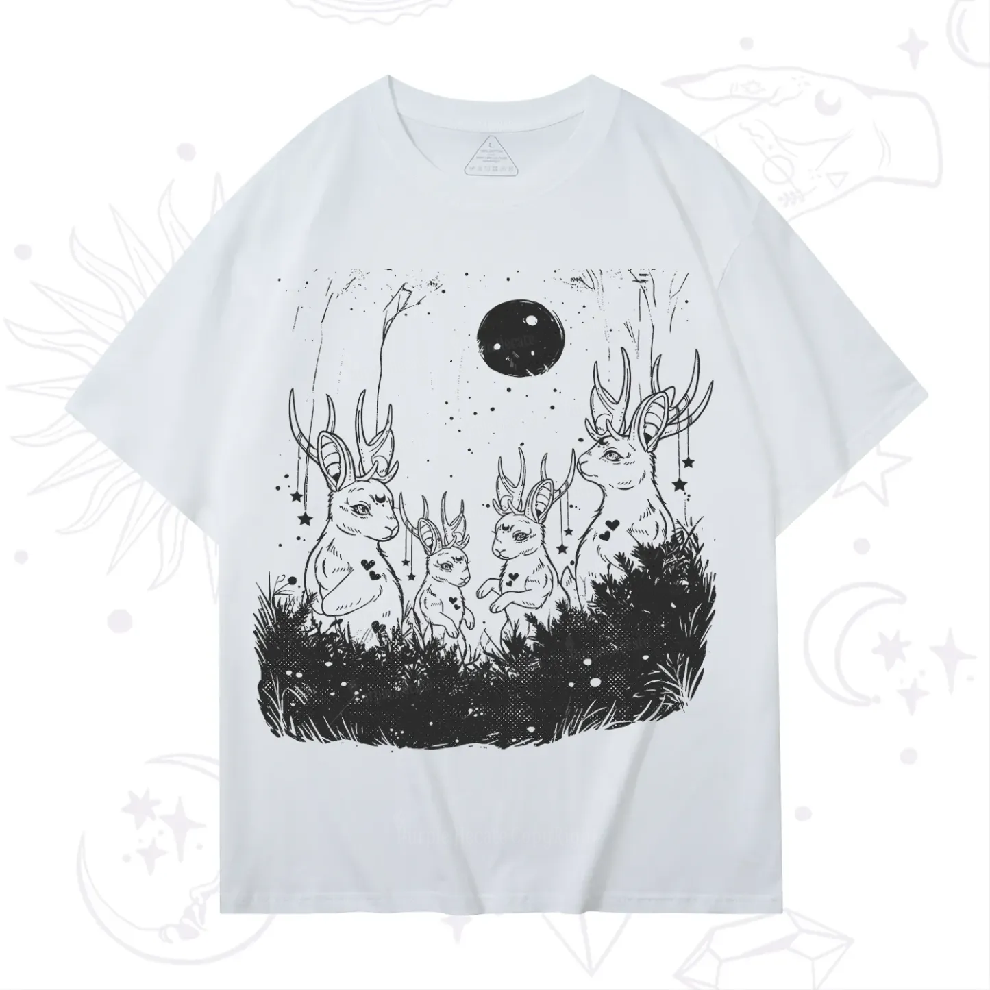 Purplehecate Moonlit Antler Bunny T-Shirt