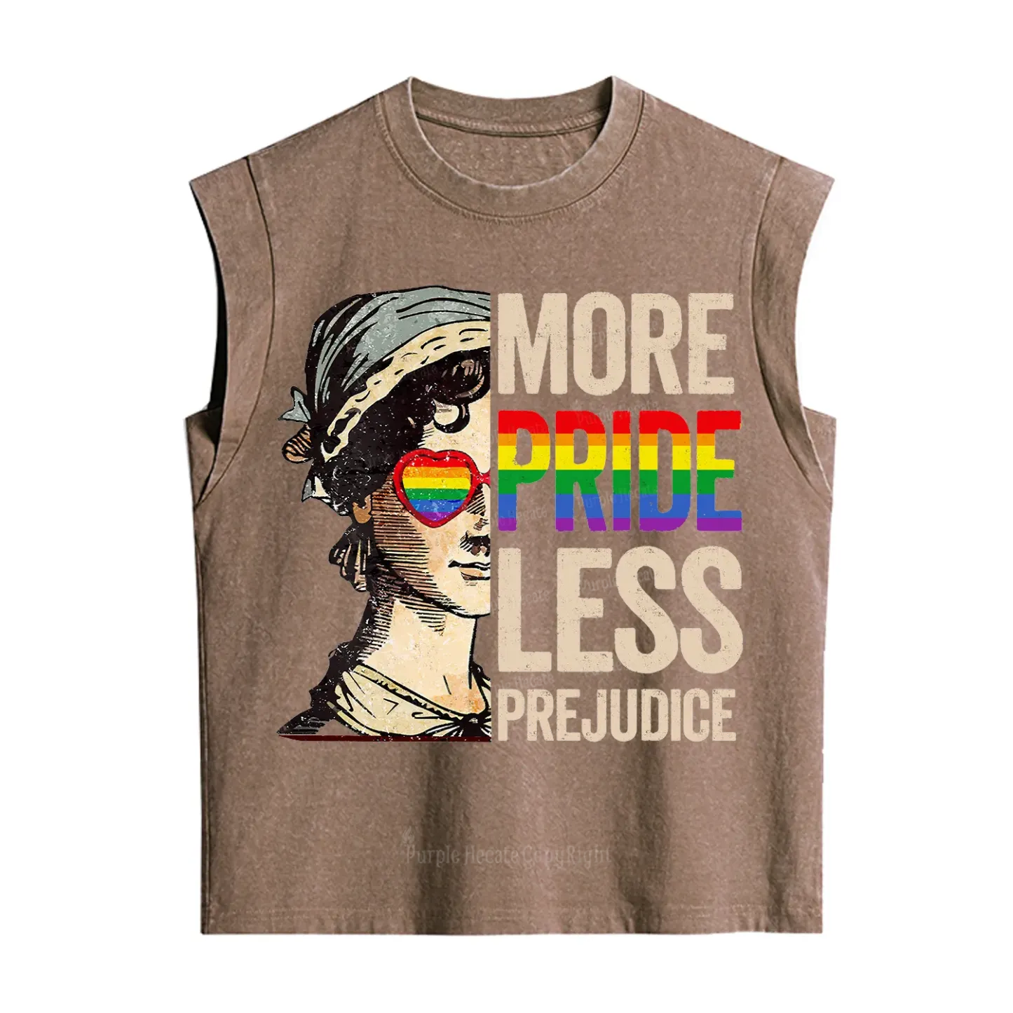Purplehecate More Pride Less Prejudice Rainbow Vintage Washed Tank