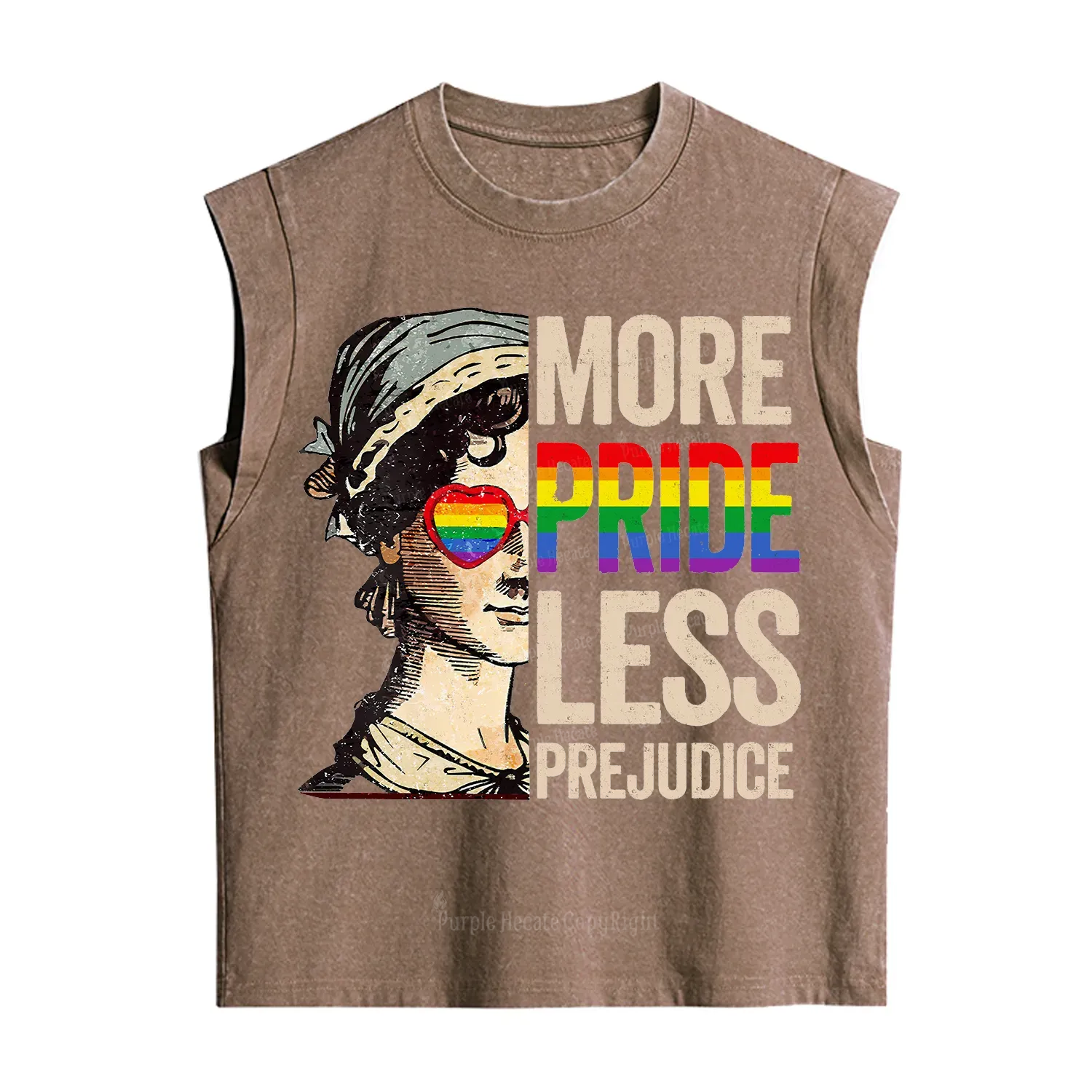 Purplehecate More Pride Less Prejudice Rainbow Vintage Washed Tank