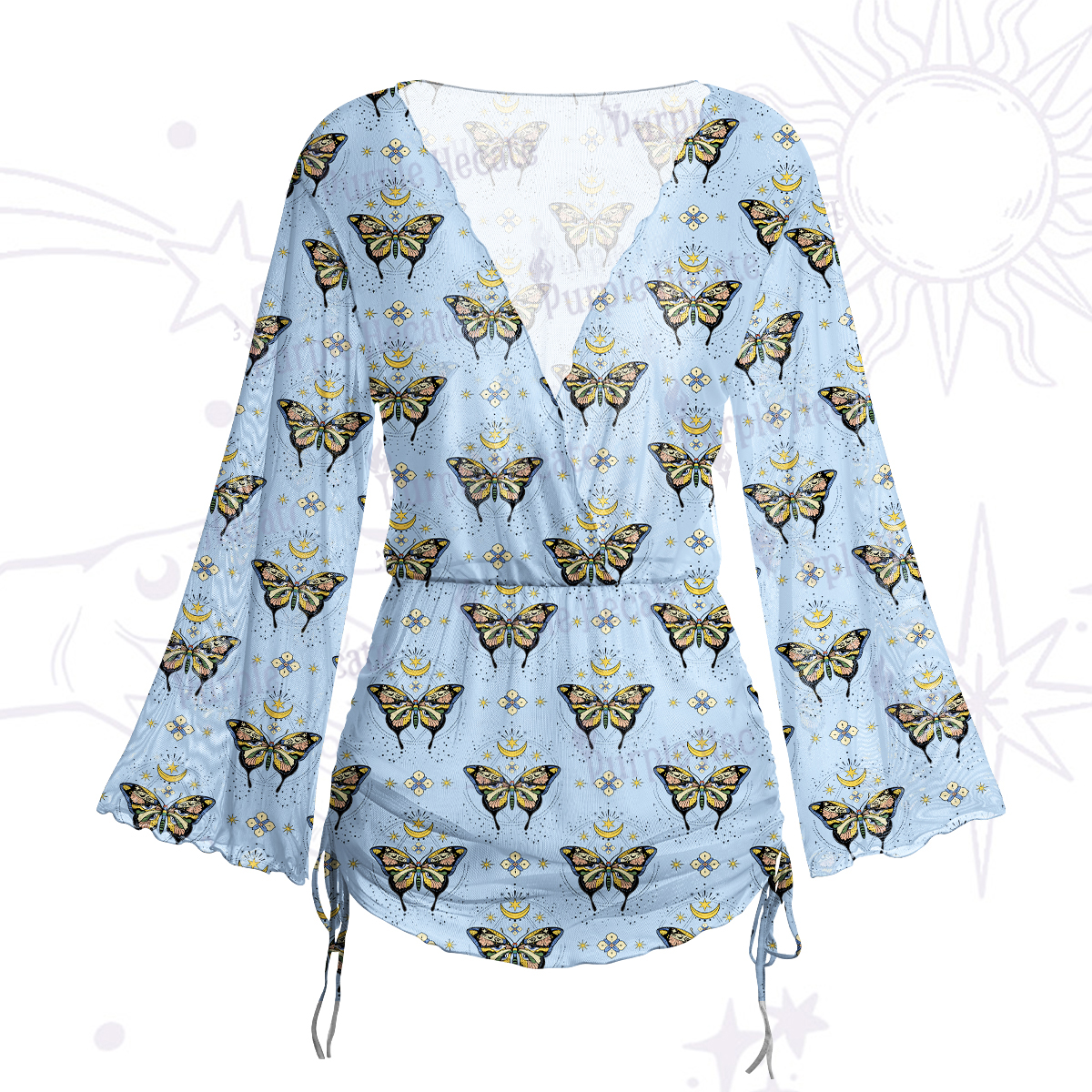 Purplehecate I Am Opening Mesh Cover Up Dress