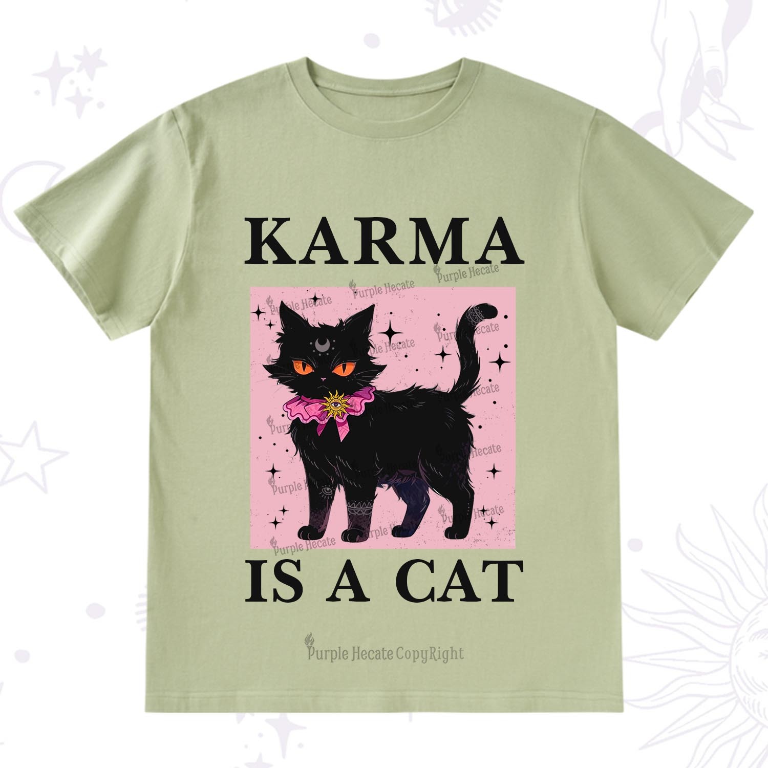Purplehecate Karma Is A Cat T-Shirt