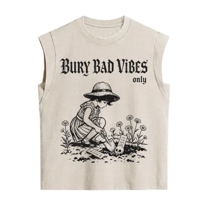 Purplehecate Bury Bad Vibes Only Vintage Washed Tank