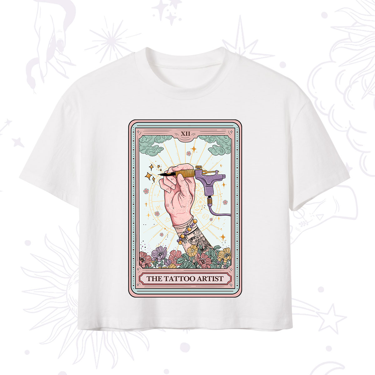 Purplehecate The Tattoo Artist Tarot Card Crop T-Shirt
