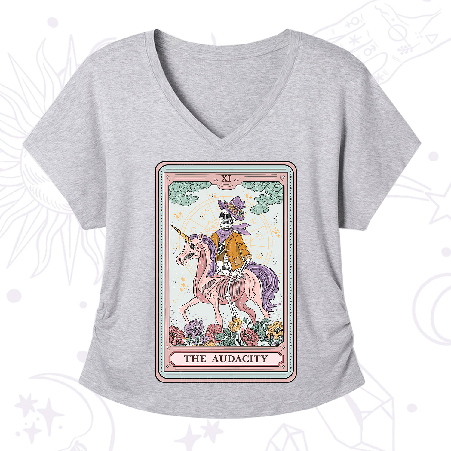 Purplehecate The Audacity Tarot Card V-Neck T-Shirt