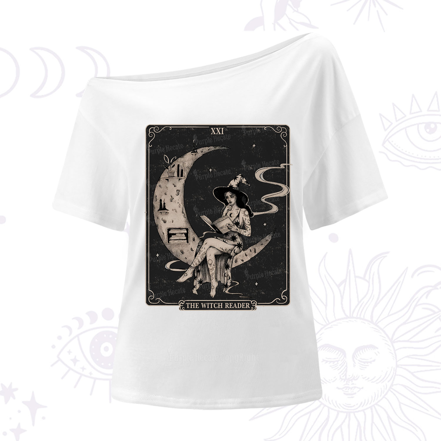 Purplehecate The Witch Reader One Shoulder T-Shirt
