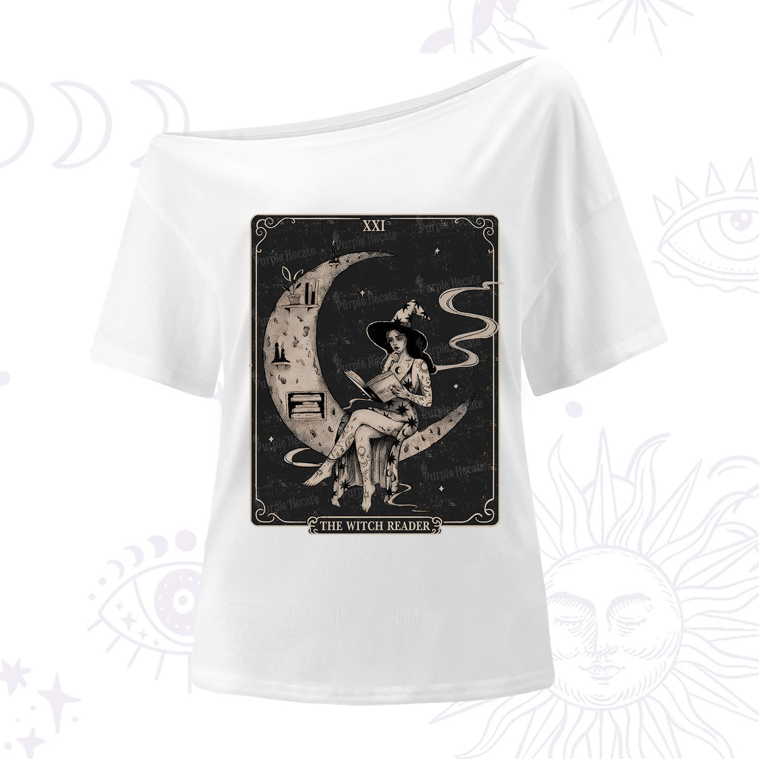 Purplehecate The Witch Reader One Shoulder T-Shirt
