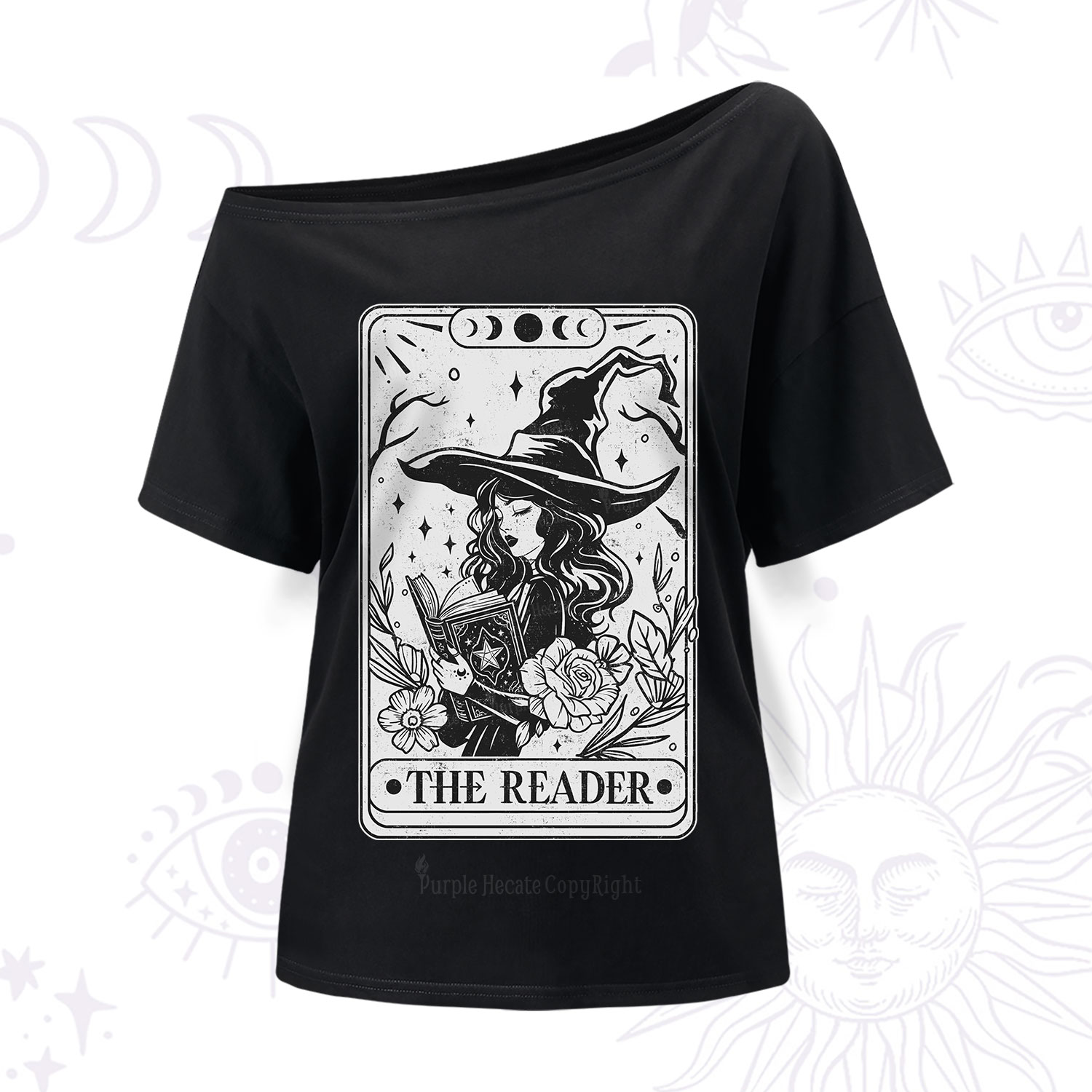 Purplehecate The Witch Reader Tarot One Shoulder T-Shirt