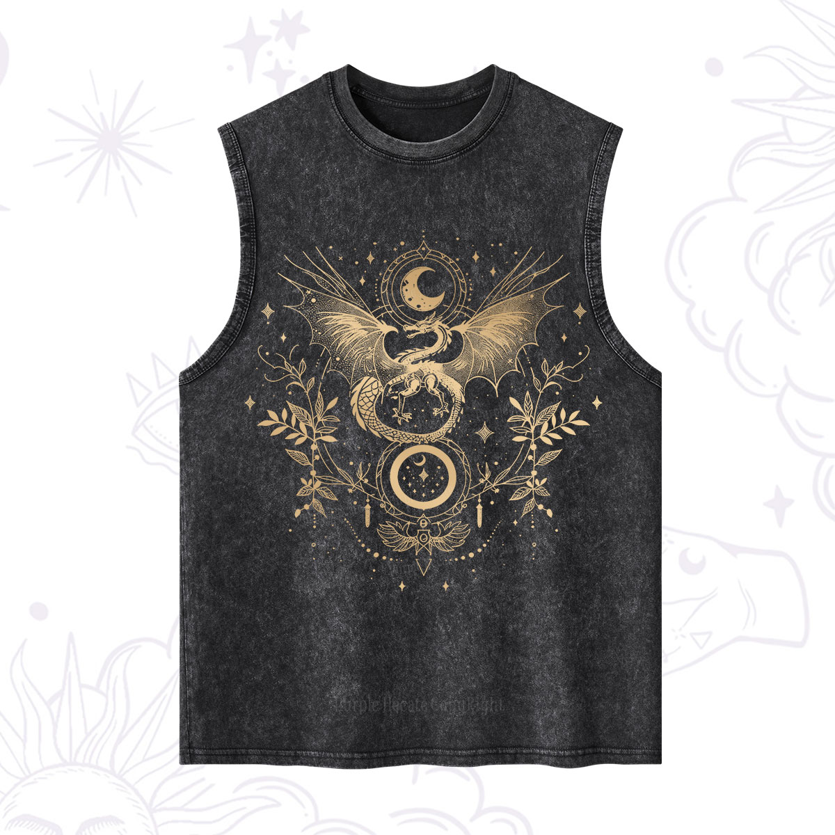 Purplehecate Celestial Dragon Moon Phase Washed Tank